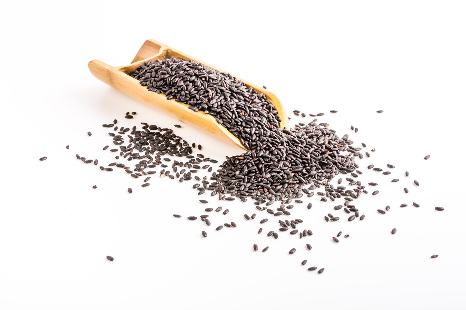 pile black rice scaled