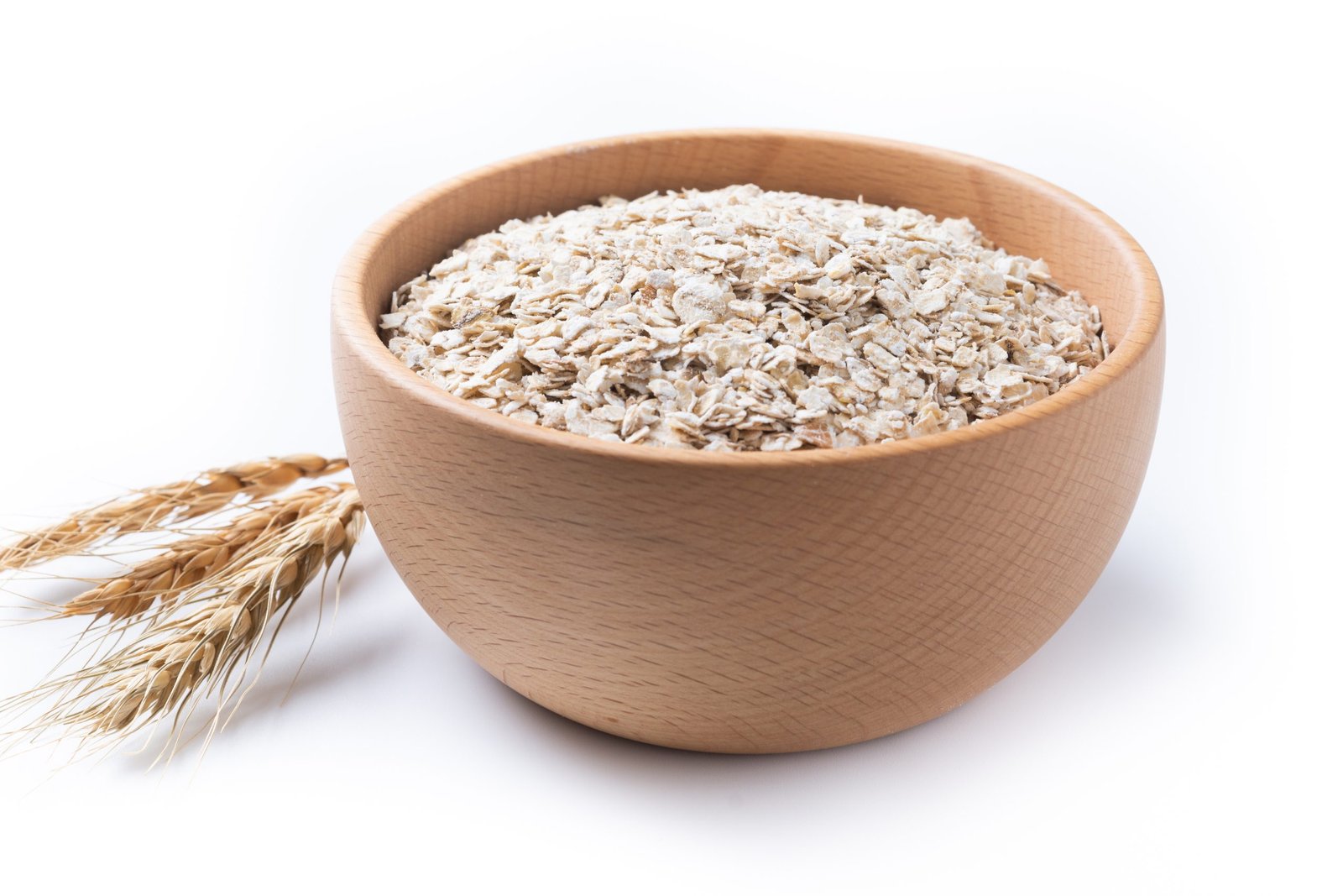 rolled oats healthy breakfast cereal oat flakes bowl isolated white background scaled